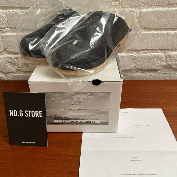 No6 Store "Dakota" Shearling Clog in Ink Aviator EU40 NWT - Picture 2 of 11